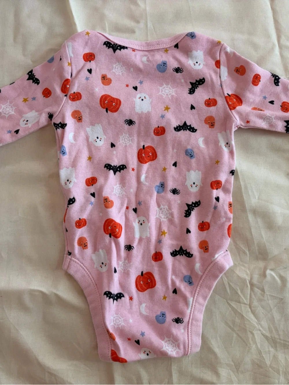 Old Navy Pink Halloween Print Long-Sleeve Bodysuit